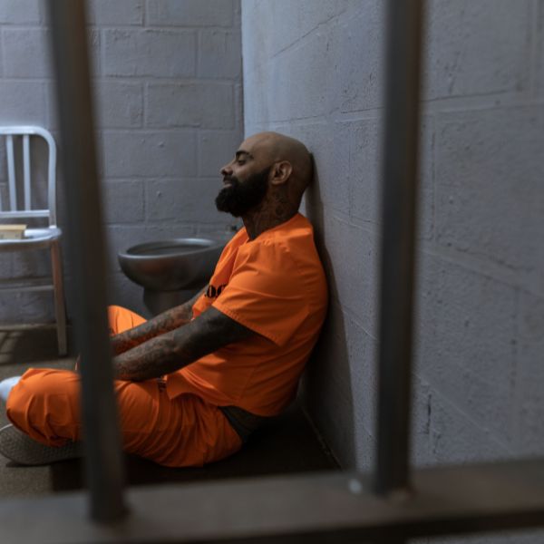 foundation of understanding man sitting on floor of prison cell